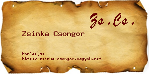 Zsinka Csongor névjegykártya